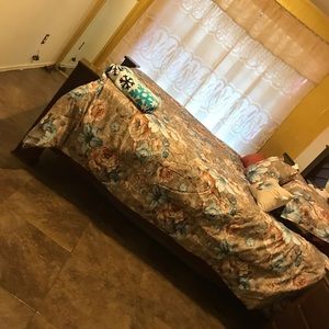 Queen size bed , mirror, bed night stand
